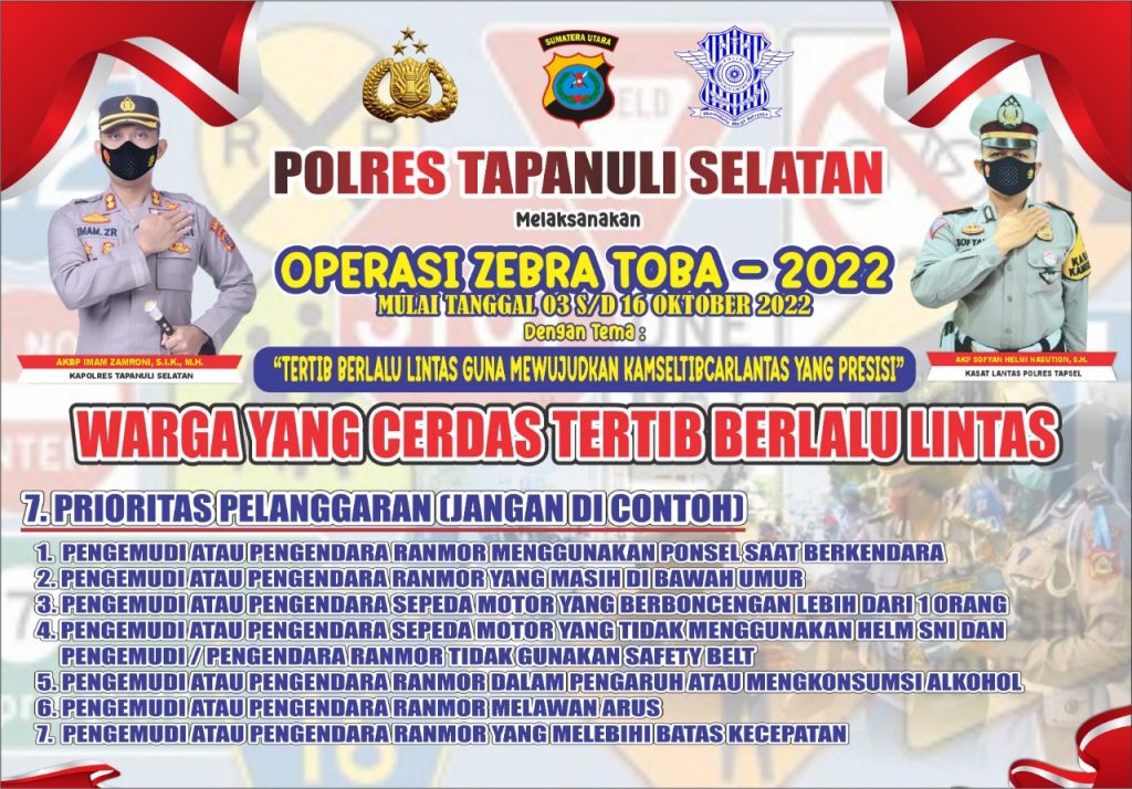 Ini, Fokus Ops Zebra 2022 Polres Tapsel