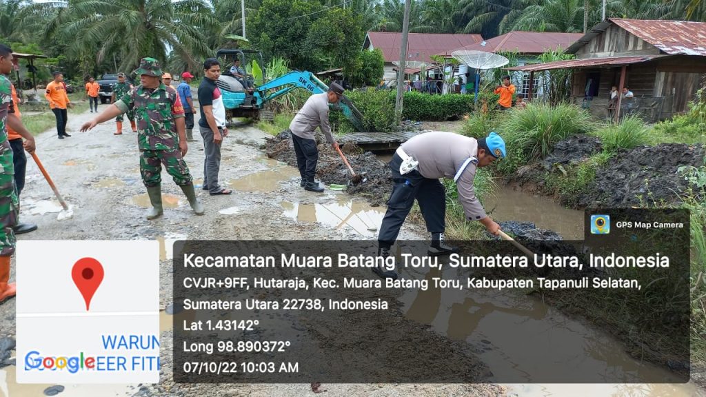 Tingkatkan Sinergitas, Polres Tapsel Gotong Royong dengan BPBD Kabupaten Tapanuli Selatan