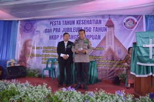 Di Hadapan Ribuan Jemaat, AKP L Sihaloho Sampaikan Ceramah Kamtibmas di Gereja HKBP Padangsidimpuan
