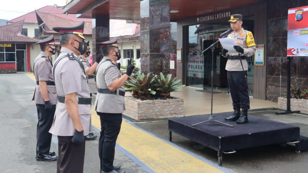 Kapolres Tapsel Pimpin Sertijab Kabag Ops dan Kasat Narkoba, Ini Nama-namanya