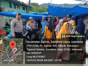 Cegah Penyebaran Covid – 19, Polres Tapsel Patroli ke Pasar