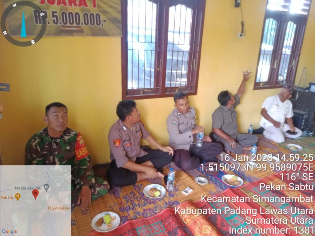 Polres Tapsel Hadiri MUSDES Desa Aek Raru Kabupaten Paluta