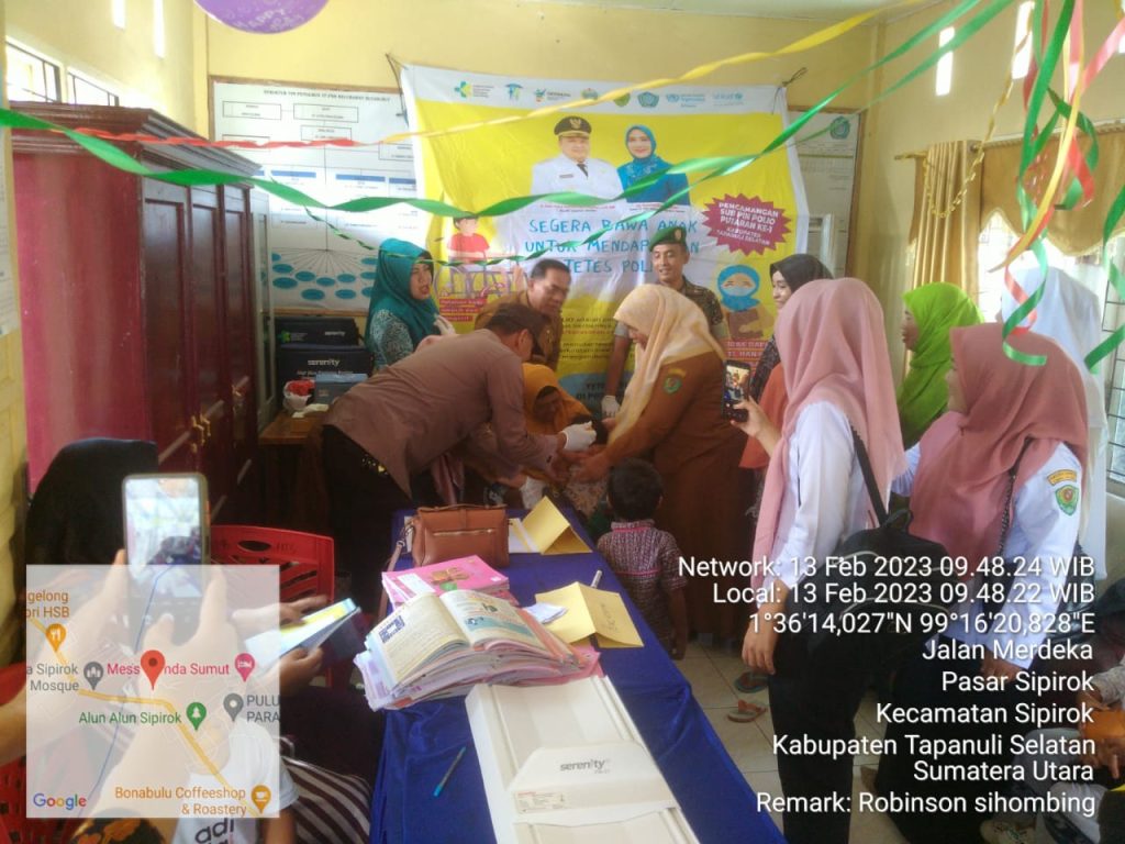 Polres Tapsel Dukungan Pekan Imunisasi Nasional Polio Pada Balita