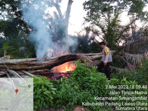 Polsek Padang Bolak Cek Titik Api di Desa Pasir Lancar
