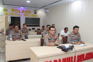 Polres Tapsel Ikuti Zoom Meeting Peningkatan Kemampuan Personel Jajaran Baharkam Polri