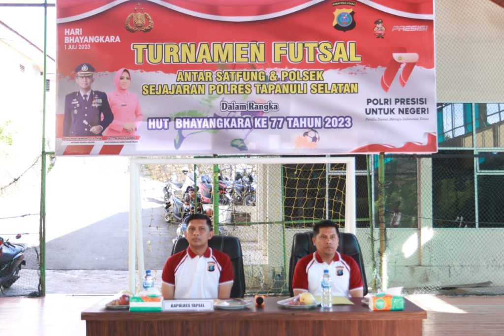 AKBP Imam Buka Turnamen Futsal antar Bag, Satfung, dan Polsek Jajaran Polres Tapsel