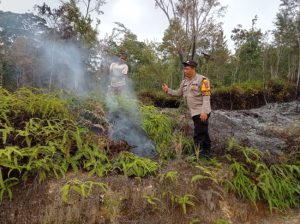 Lahan Ilalang Terbakar, Polsek SD Hole Turun Tangan
