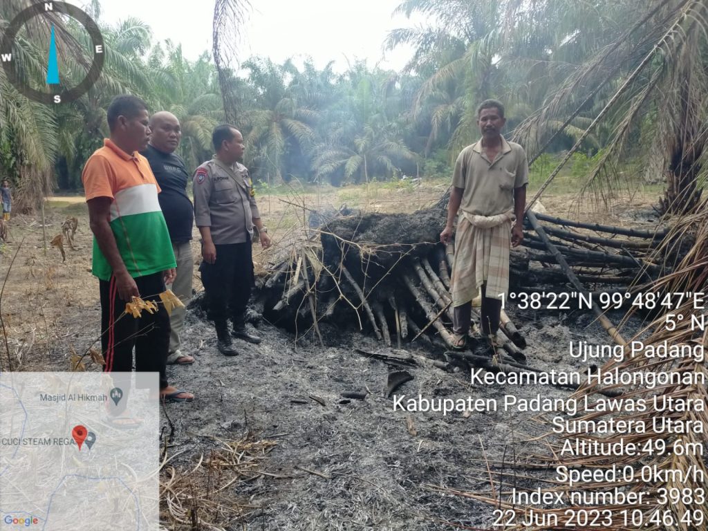 Polsek Padang Bolak Cek Kebakaran Lahan