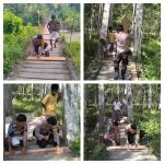 Polsek Batang Angkola Tambal Jembatan Bolong