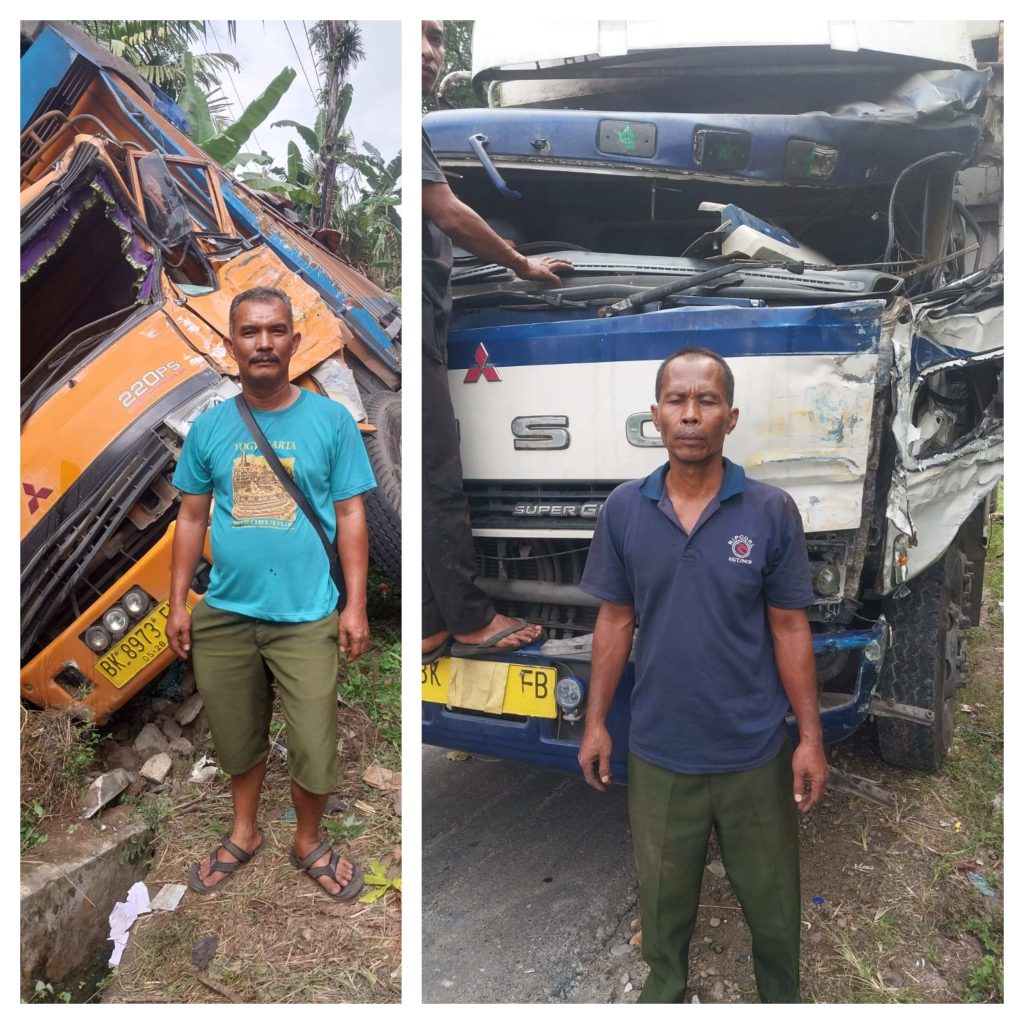 Dua Unit Truk “Laga Kambing” di Batang Toru, Beruntung Tak Ada Korban
