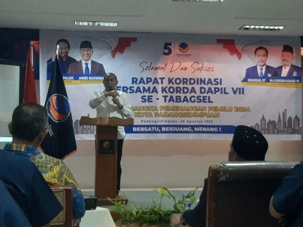 Hadiri Orientasi Caleg NasDem se-Tabagsel, Gubsu : Jangan Ngejar-ngejar Pemilih dari Partai Lain