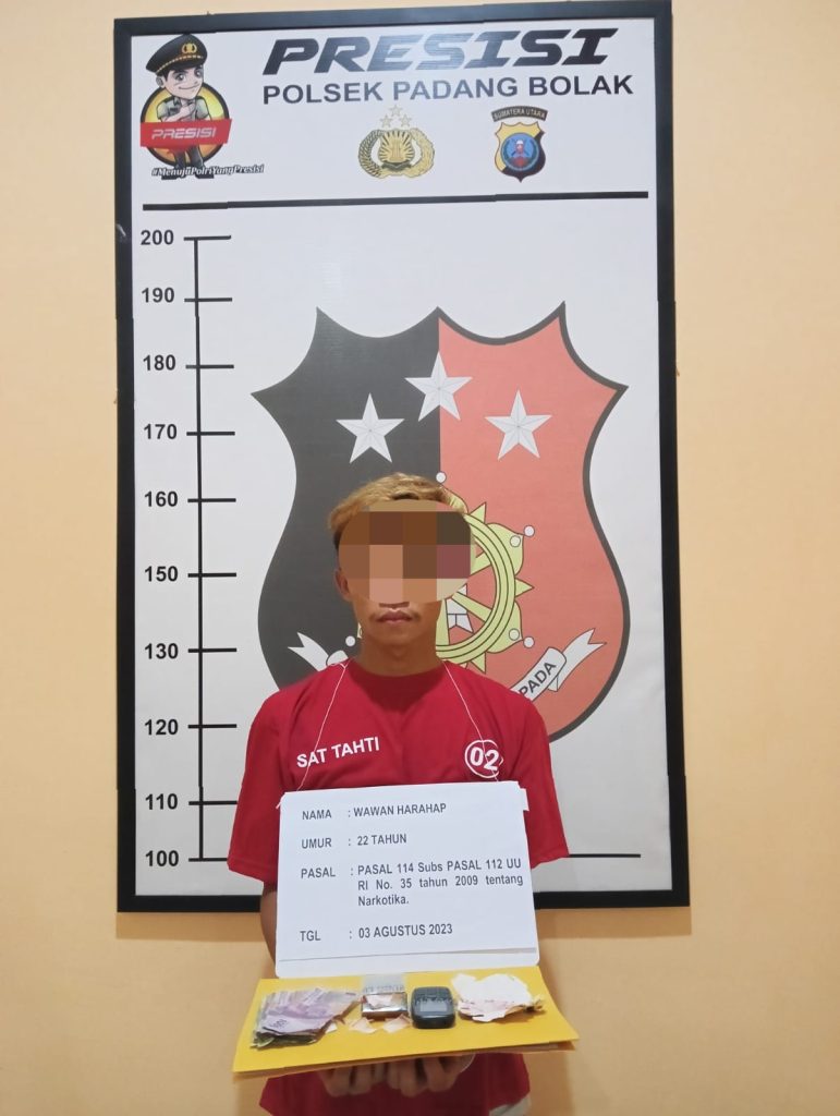 Jual Sabu, Pria Lokal Berambut Pirang Ditangkap Polsek Padang Bolak