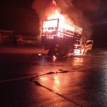 Truk Terbakar di Padangsidimpuan