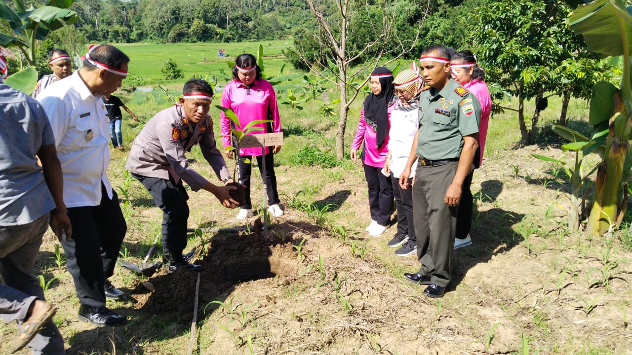Kapolres Polsek Polres Tapsel Tanam Pohon Serentak