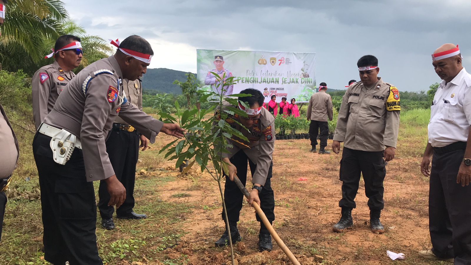 Kapolres Polsek Polres Tapsel Tanam Pohon Serentak