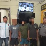 Sat Resnarkoba Polres Tapsel saat hendak menyerahkan 3 priaa pemgguna sabu ke Polres Tapsel ke BNNK setempat guna proses asesmen medis