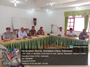 Polsek Sipirok Hadiri Musyawarah Penataan Marka Jalan bersama Kadishub Tapsel