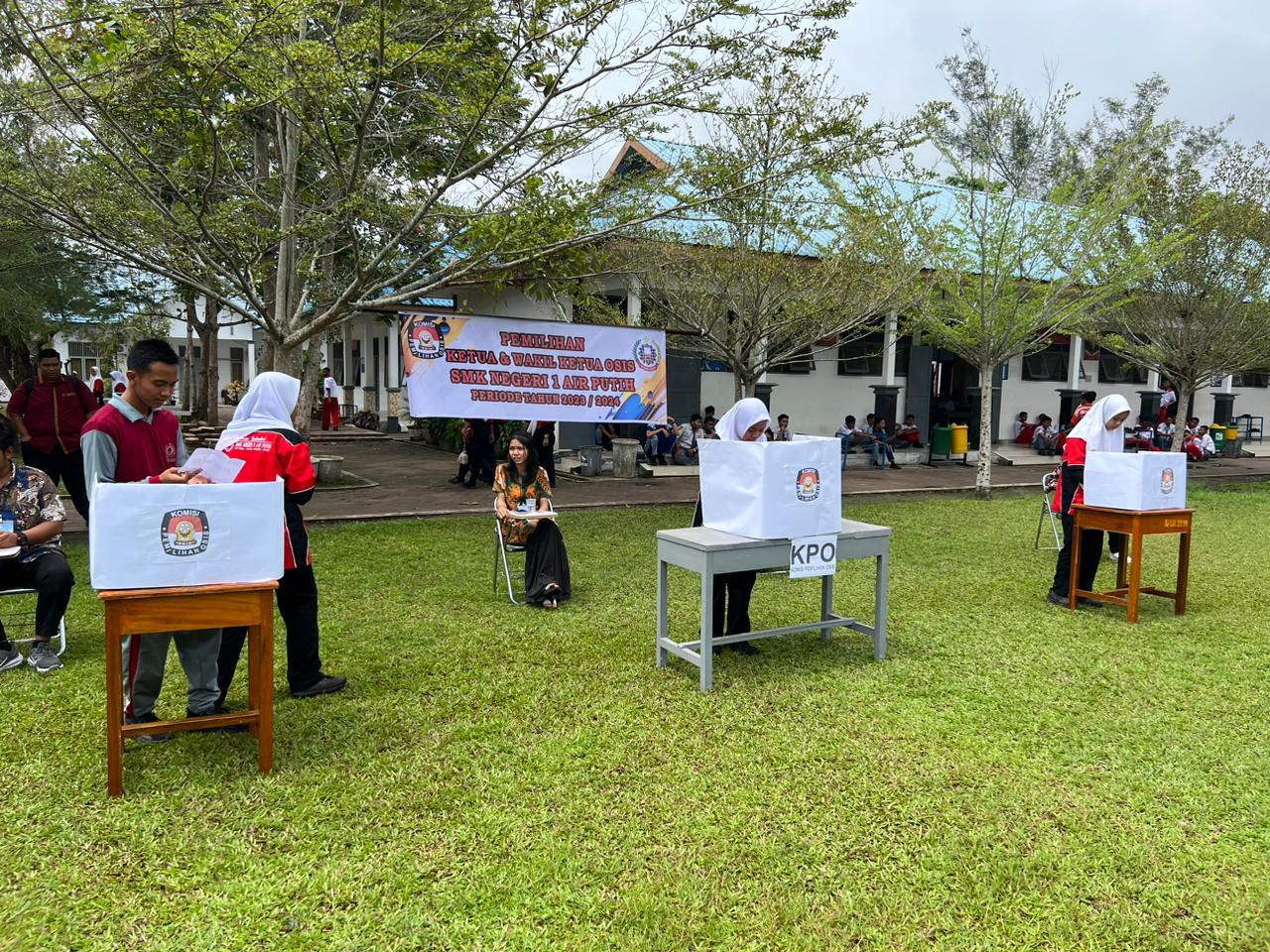 Suasana Pilketos di SMK Negeri 1 Air Putih, Kabupaten Batu Bara