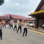 Jelang Pemilu 2024, personel Dalmas Sat Samapta Polres Tapsel terus berlatih guna menjaga kesehatan, kebugaran, serta stamina fisik masing-masing