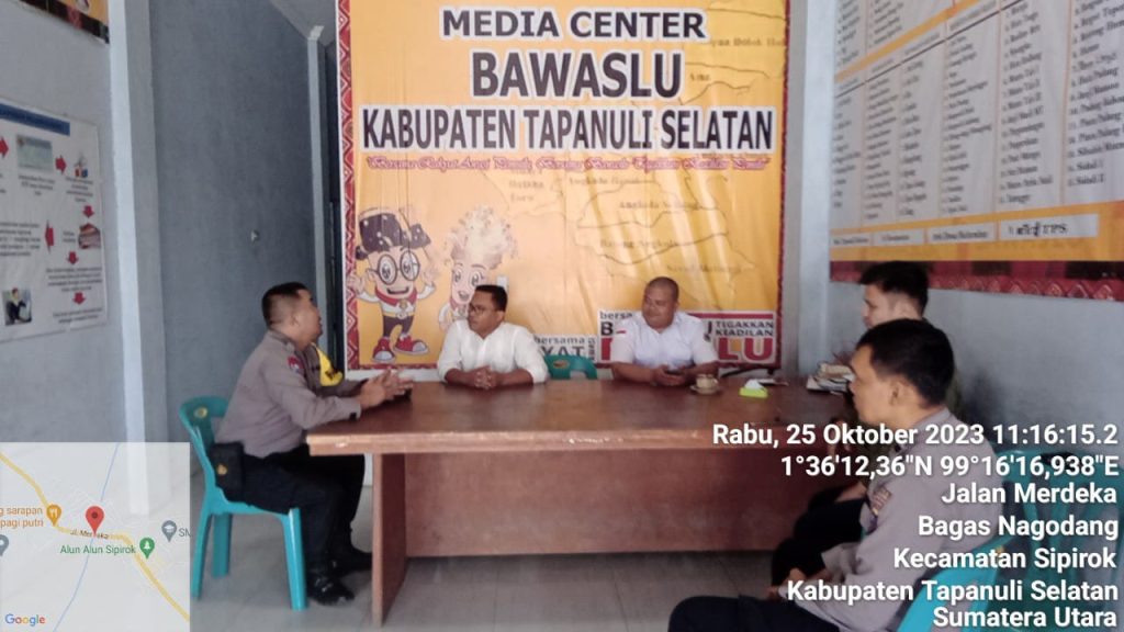 Jelang Pemilu, Polsek Sipirok Galang Sinergi ke Bawaslu