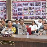 Kapolres Tapsel, AKBP Imam Zamroni, beserta jajaran saat mengikuti Lat Pra Ops Sikat Toba 2023 secara virtual yang dibuka langsung Kapolda Sumut, Irjen Pol Agung Setya Imam Effendi