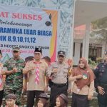 Bhabinkamtibmas Polsek Sipirok, Aipda Thomas M Harahap, saat menghadiri Perkemahan Kemandirian Pramuka Luar Biasa