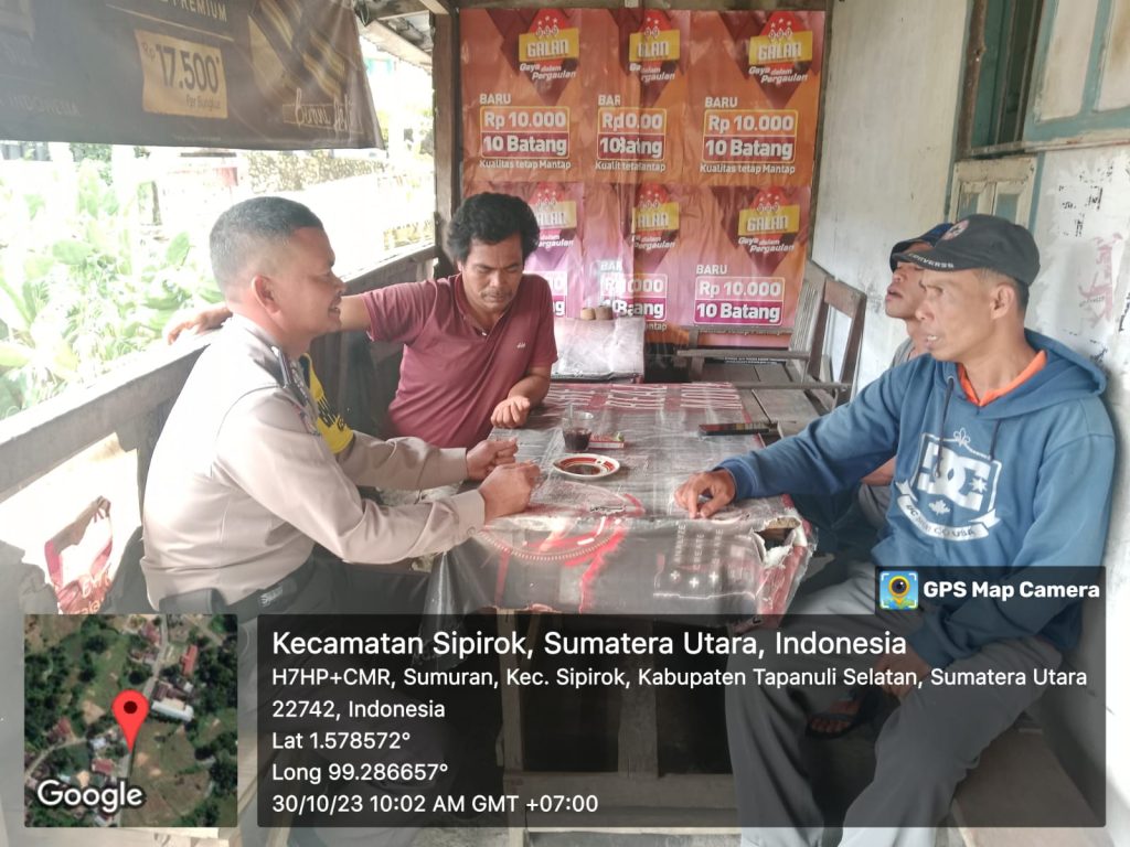 Ajakan Jaga Pemilu Damai Polsek Sipirok dari Secangkir Kopi