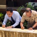 Kajari Padangsidimpuan, Dr Lambok MJ Sidabutar, SH, MH, meneken nota kesepakatan tentang penagihan tunggakan pajak daerah antara UPTD Pependa Bapendasu