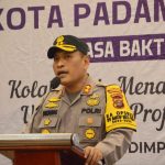 Kapolres Padangsidimpuan, AKBP Dudung Setyawan, saat didaulat memberikan kata sambutan pada pelantikan Pengurus SMSI Padangsidimpuan periode 2023-2026
