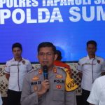 Kapolres Tapsel, AKBP Imam Zamroni, saat memaparkan kasus dugaan Eks Kades Sihopuk baru tilep APBDes dari DD TA 2018