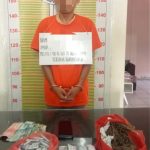 PRP berikut barang bukti ratusan Gram ganja usai ditangkap personel Sat Resnarkoba Polres Tapsel