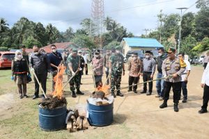 Dandim 0212/TS dan Danyonif 123/RW Apresiasi Pemusnahan Narkoba Polres Padangsidimpuan   