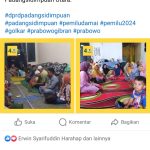 Postingan di akun Facebook tanggal 6 Desember 2023 yang diduga kampanye politik yang melibatkan oknum Kepling dan oknum anggota PPS di Sadabuan