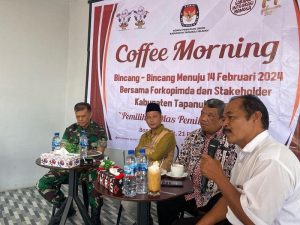 Jelang Pemilu, Polres Tapsel Ikuti Coffee Morning Bersama KPU