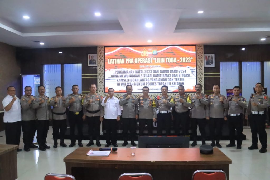 Pengamanan Maksimal Nataru, Polres Tapsel Gelar Lat Pra Ops Lilin Toba 2023   