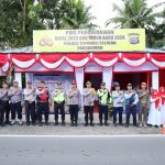Kapolsek Batang Toru, AKP Tona Simanjuntak, bersama Kanit Reskrim, Ipda Ery J Situmorang, dan lainnya, menyambut kunjungan Kapolres Tapsel, AKBP Imam Zamroni, dan rombongan ke Pos Pam Parsariran