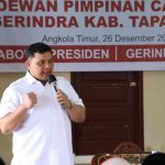 Abdul Basith Dalimunthe, saat memberi sambutan pada Rakorcab Partai Gerindra Kabupaten Tapsel