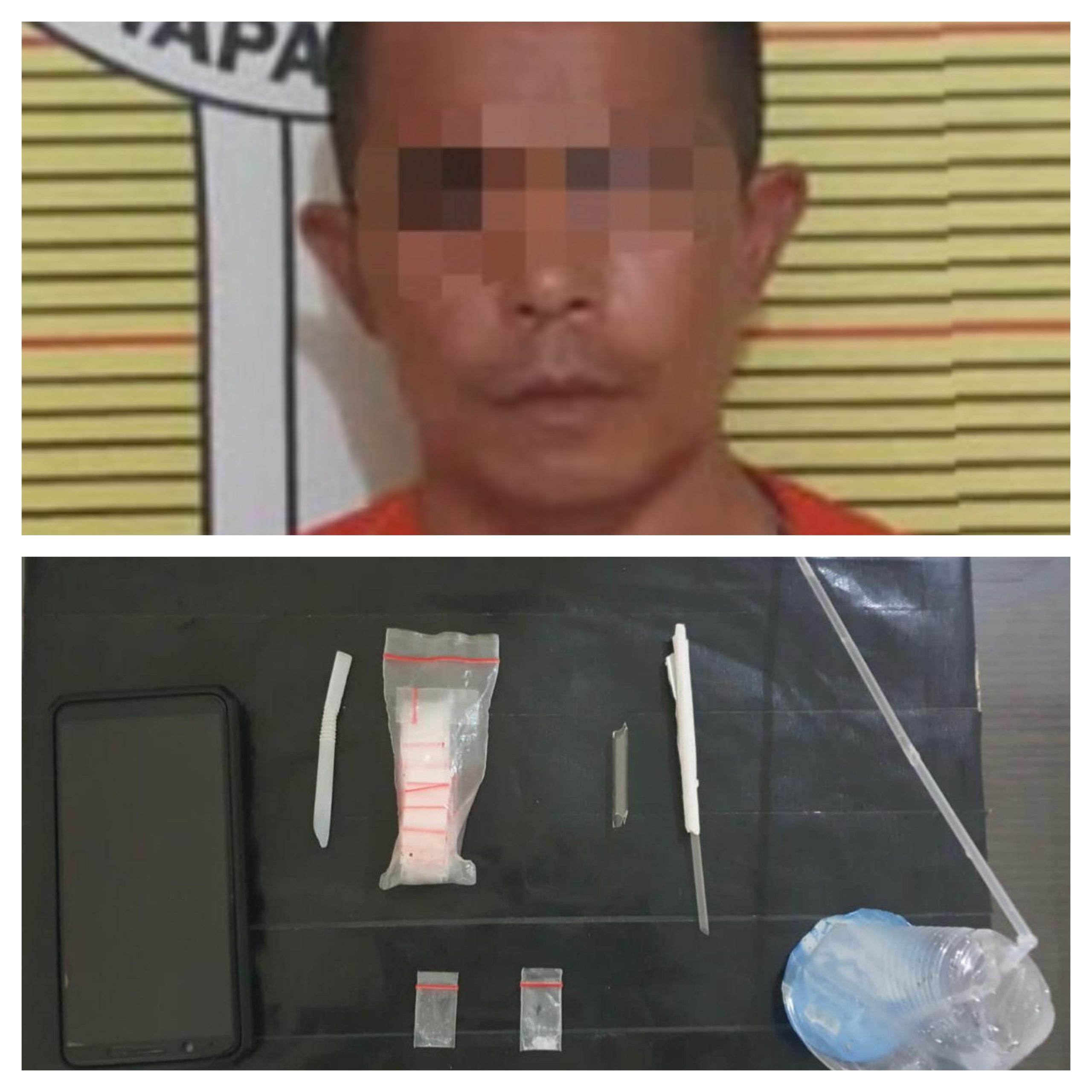 HD berikut barang bukti usai ditangkap personel Sat Resnarkoba Polres Tapsel