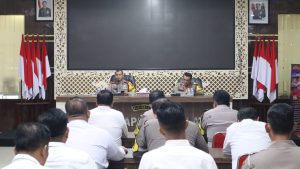 Anev Bulanan, Kapolres Tapsel Pesan ke Personel: Persiapkan Maksimal Pengamanan Pemilu   
