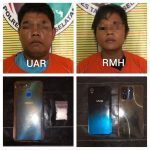 UAR dan RMH berikut barang bukti masing-masing usai ditangkap personel Sat Resnarkoba Polres Tapsel