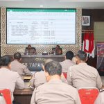 Kapolres Tapsel, AKBP Yasir Ahmadi, saat memimpin Anev mingguan bersama jajaran