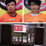 VS dan ARS berikut barang bukti usai diamankan Unit Reskrim Polsek Padang Bolak