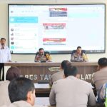 Suasana saat Lat Pra Ops Keselamatan Toba 2024 di Aula Mako Polres Tapsel
