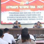 Kapolres Tapsel, AKBP Yasir Ahmadi, saat memimpin Lat Pra Operasi Ketupat Toba 2024