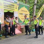 Kapolres OKU, AKBP Imam Zamroni, saat cek Pos Pam di Objek Wisata Goa Putri