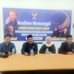 Pelaksanaan konferensi pers terkait pembukaan pendaftaran dan penjaringan Bacakada Partai Nasdem Tapsel
