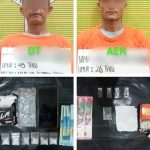 DT dan AER berikut barang bukti masing-masing usai dibekuk Tim Sat Resnarkoba Polres Tapsel