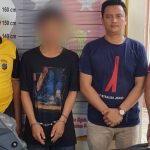 AS berikut barang bukti sepeda motor hasil penggelapan saat diamankan langsung Kapolsek Batang Toru, Iptu RN Tarigan, bersama personelnya