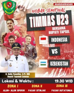 Pemkab Tapsel Gelar Nobar Semi Final Indonesia VS Uzbekistan