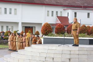 Pimpin Apel Pagi Gabungan, Bupati Tapsel Sampaikan Kabar Gembira